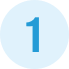 The image displays a round white circle with the number 1 in blue at its center, and it is placed over a plain background.