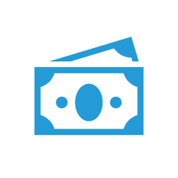 A graphic icon of a monetary symbol indicating payment or transaction.