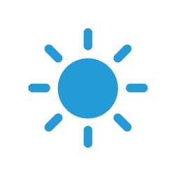 Sun icon with a blue background