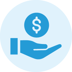 Loan symbol, blue icon