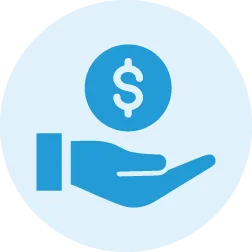 Loan symbol, blue icon