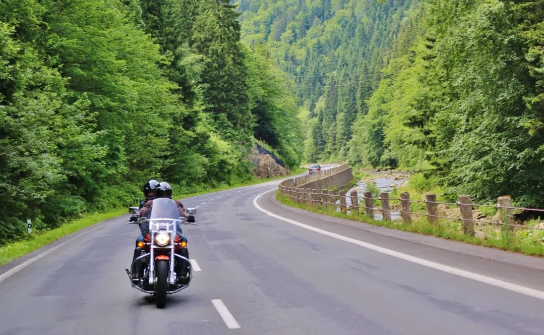 Motorcycle on a country road