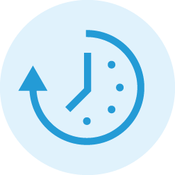 Clock with an arrow indicating it's set to 2 minutes past 10:50.