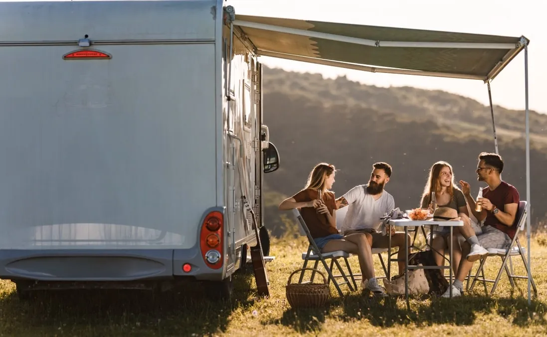 Friends having a picnic