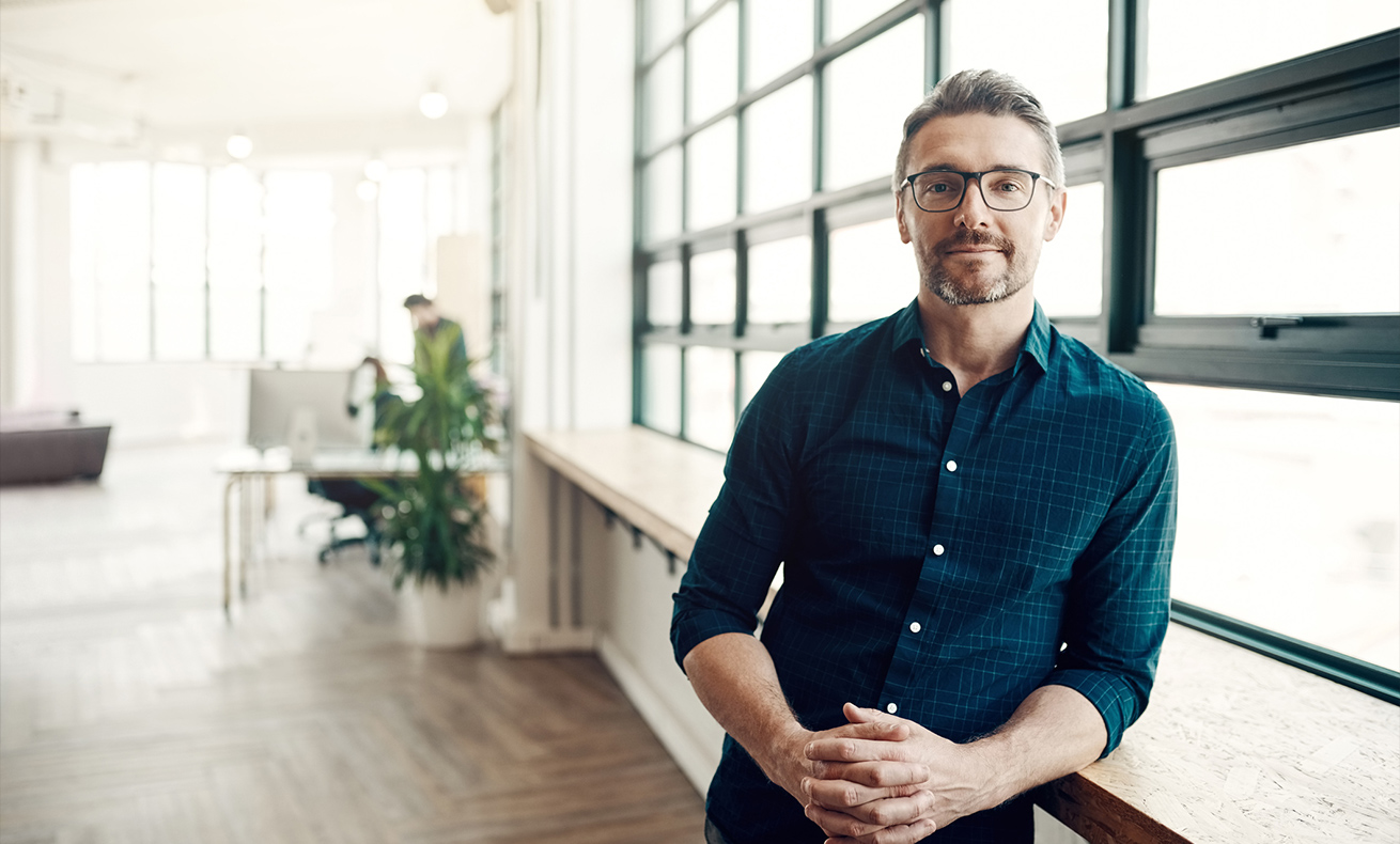 Man sitting in modern office