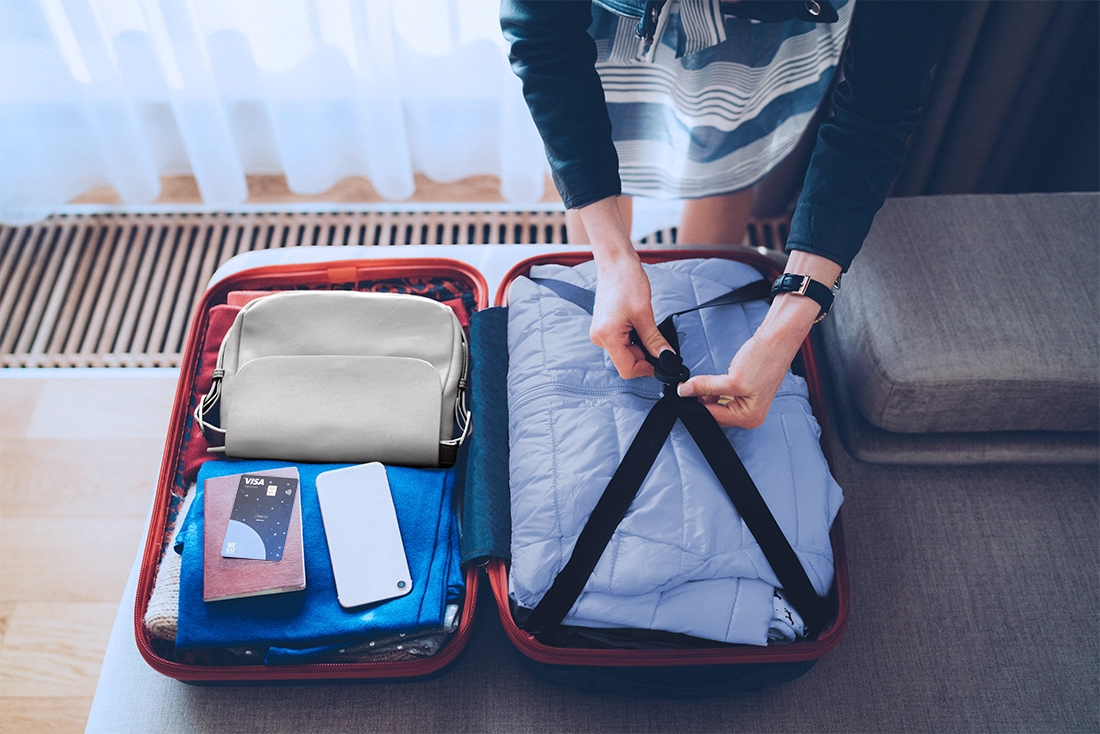 suitcase open with clothes in it